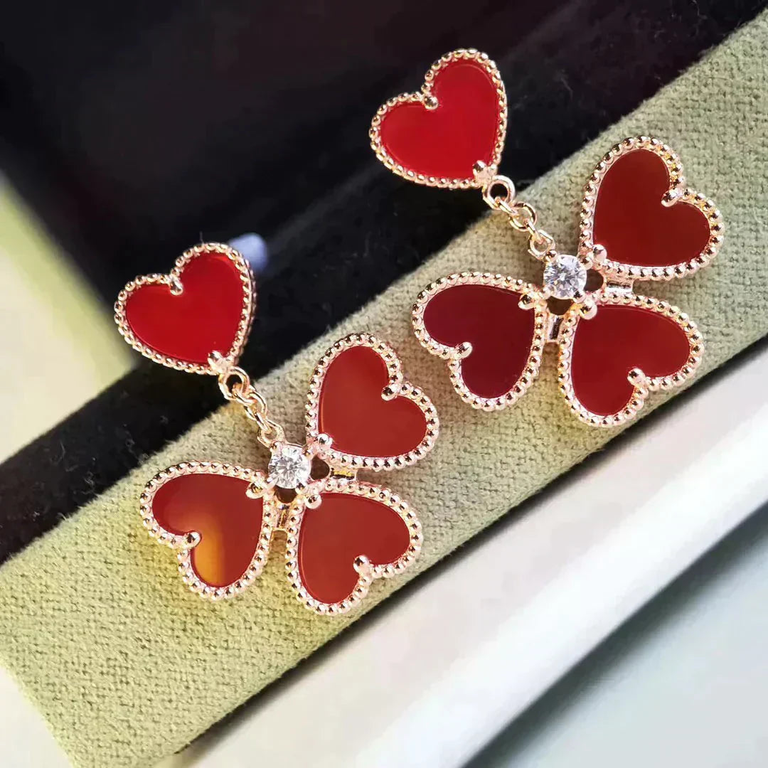 [Mystic]SWEET CLOVER CARNELIAN EARRINGS
