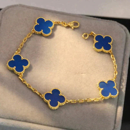 [Mystic] CLOVER 5 MOTIF BLUE AGATE BRACELET COLLECTION