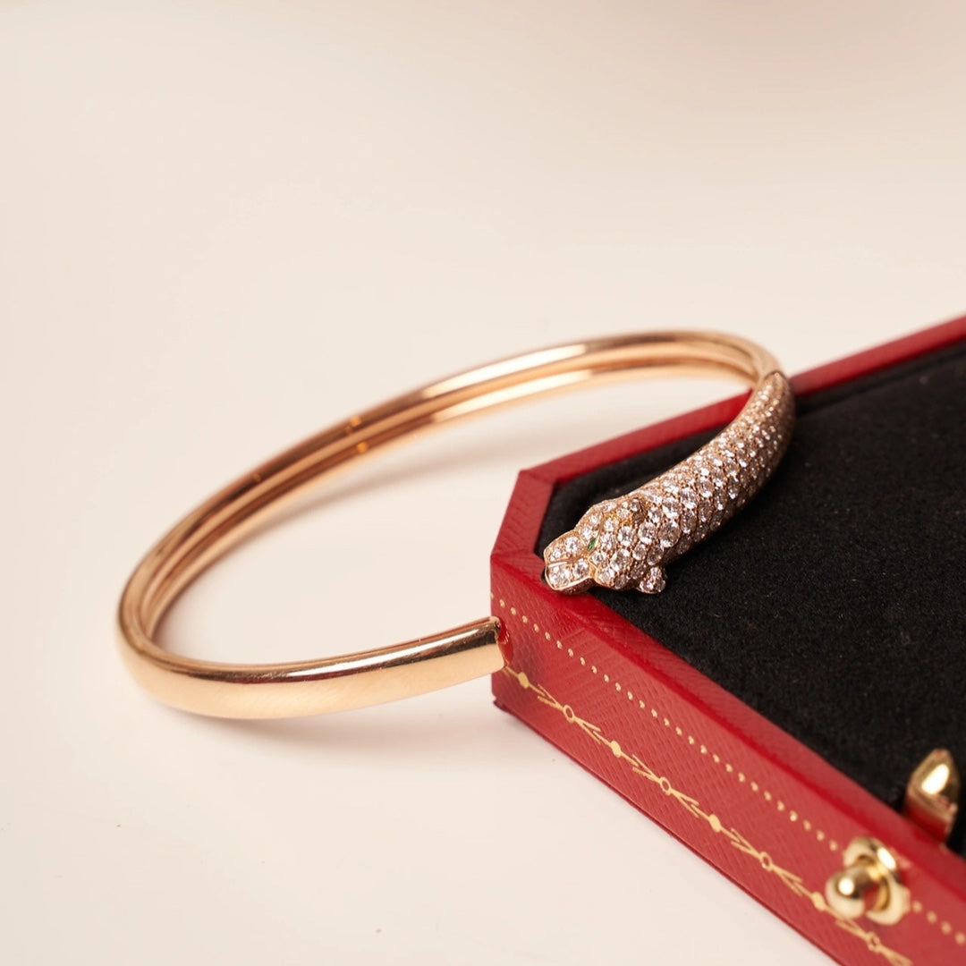 [Mystic]PANTHERE ROSE GOLD DIAMOND OPEN BRACELET