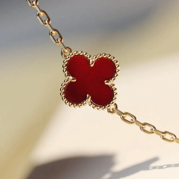 [Mystic]CLOVER 20 MOTIFS CARNELIAN NECKLACE