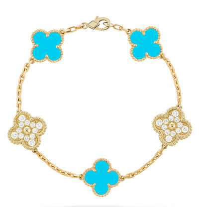 [Mystic] CLOVER 5 MOTIF TURQUOISE BRACELET COLLECTION
