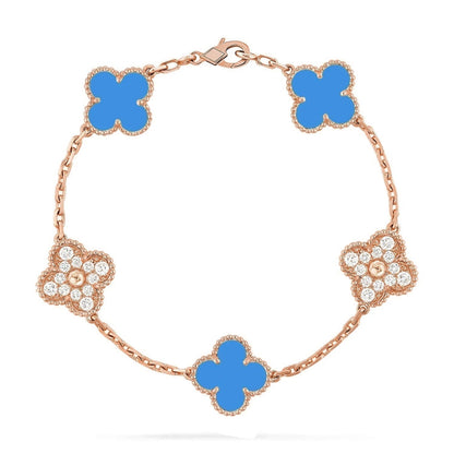 [Mystic] CLOVER 5 MOTIF BLUE AGATE BRACELET COLLECTION