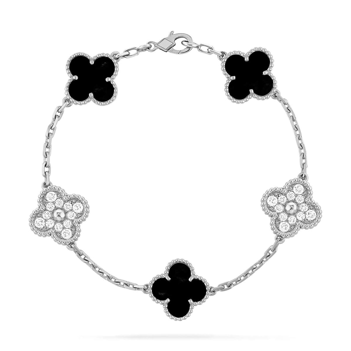 [Mystic] CLOVER 5 MOTIF ONYXS BRACELET COLLECTION