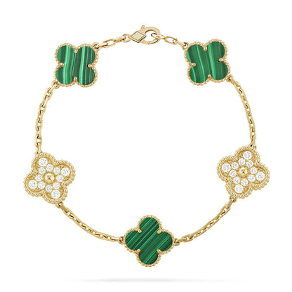 [Mystic] CLOVER 5 MOTIF MALACHITE BRACELET COLLECTION