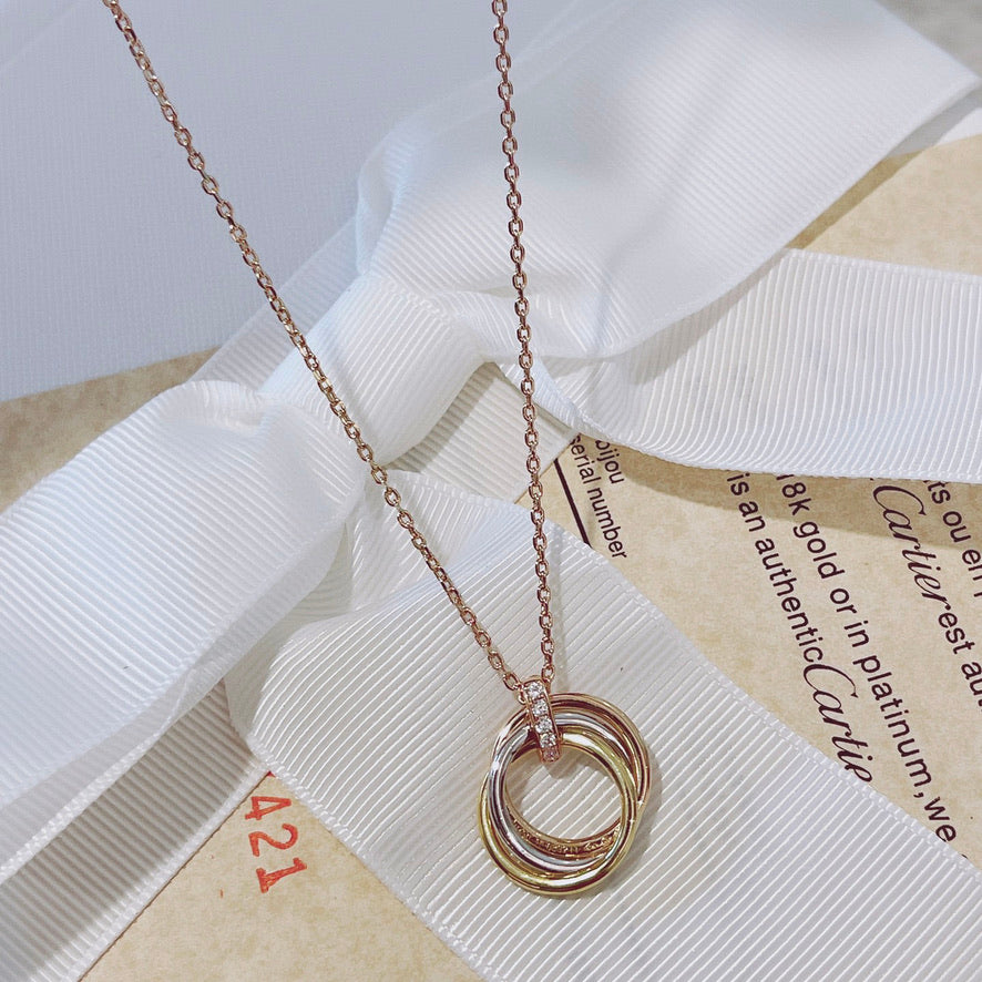 [Mystic]TRINITY NECKLACE GOLD  DIAMONDS