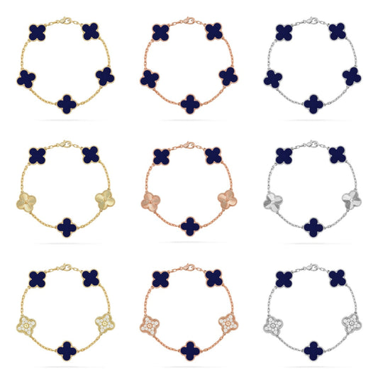 [Mystic]CLOVER 5 MOTIF LAPIS LAZULI BRACELET COLLECTION