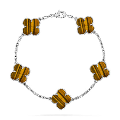 [Mystic] CLOVER 5 MOTIFS TIGER EYE BRACELET COLLECTION