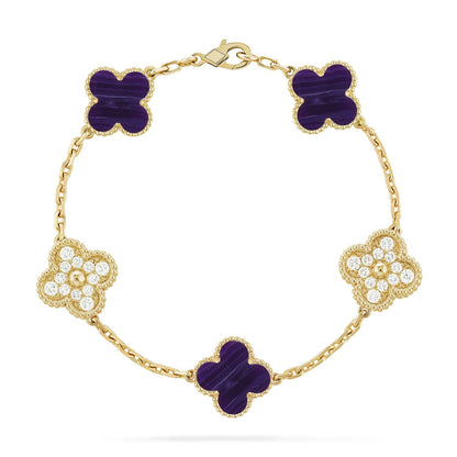[Mystic]CLOVER 5 MOTIF PURPLE STRIPES BRACELET COLLECTION