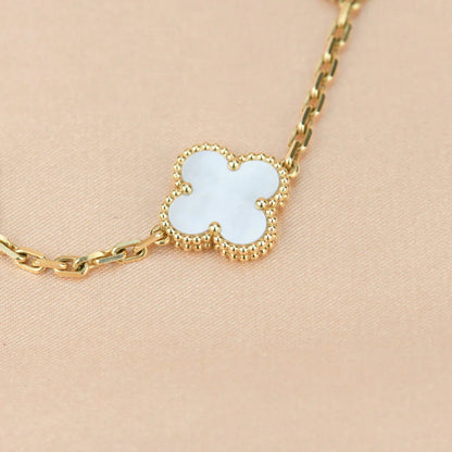 [Mystic]CLOVER WHITE PEARL MOP 5 MOTIF BRACELET COLLECTION