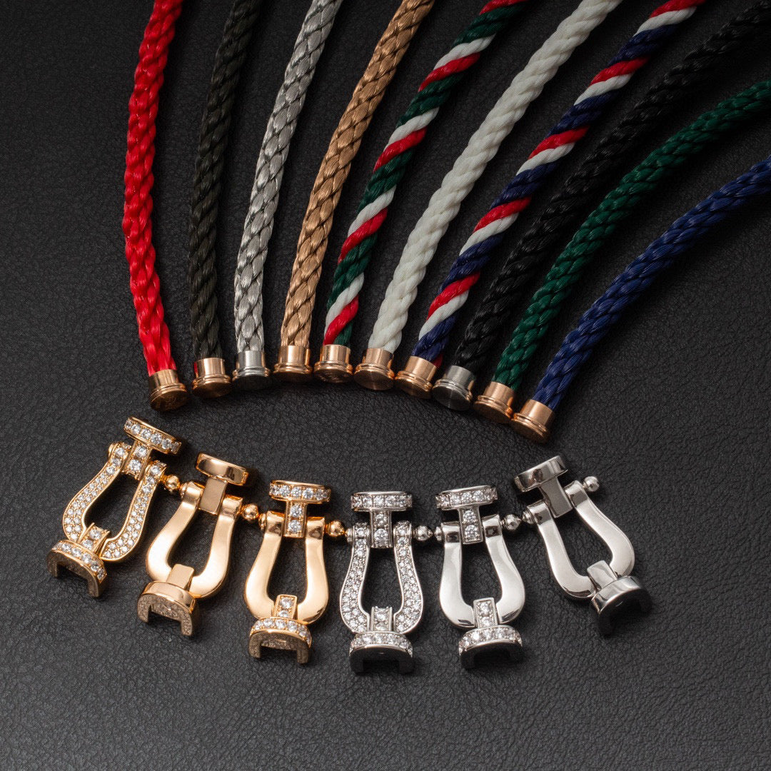 [Mystic]FORCE LARGE HORSESHOE HALF DIAMOND BRACELET ROSE GOLD