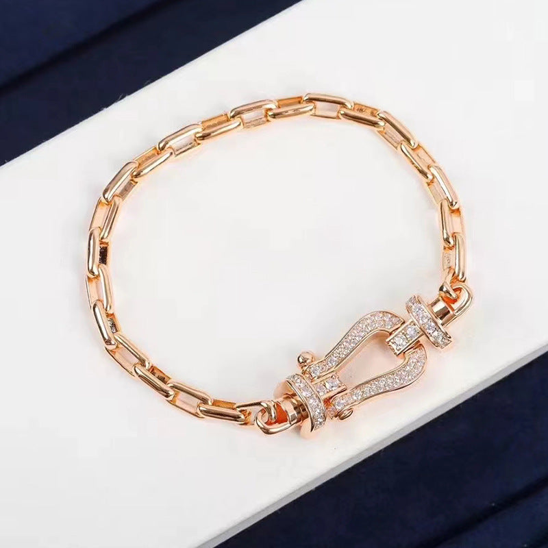 [Mystic]FORCE LARGE HORSESHOE CLASP  METAL BRACELET