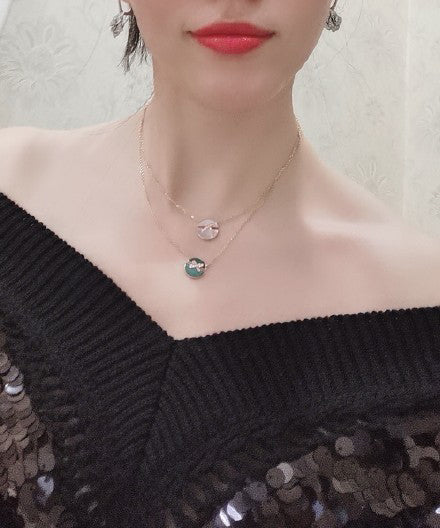 [Mystic]JEUX DE PINK GOLD DIAMOND NECKLACE