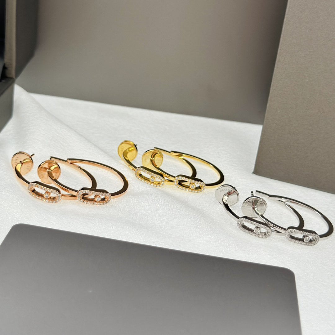 [Mysitc ] CREOLES MOVE UNO PM DIAMOND EARRINGS