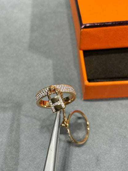 [Mystic]HM KELLY CLOCHETTE DOUBLE RING IN  WITH DIAMONDS