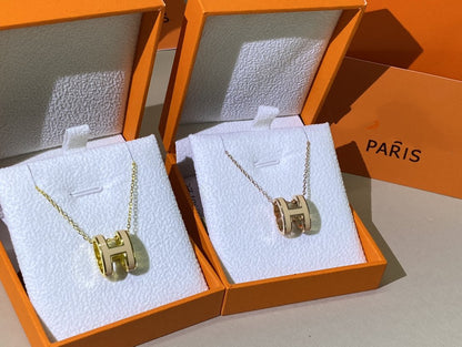 [Mystic]HM CLIC YELLOW ENAMEL GOLD NECKLACE