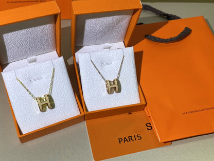[Mystic]HM CLIC YELLOW ENAMEL GOLD NECKLACE