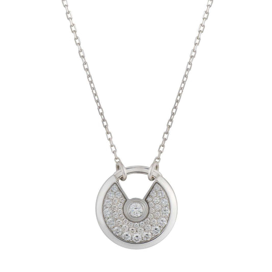 [Mystic]AMULETTE SILVER FULL DIAMOND NECKLACE