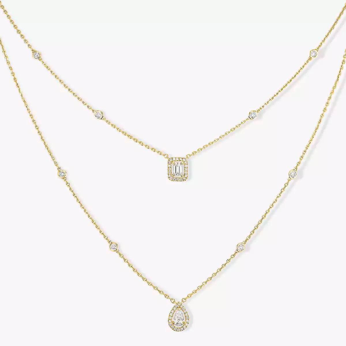 [Mysitc ] Diamond Necklace My Twin 2 Rows
