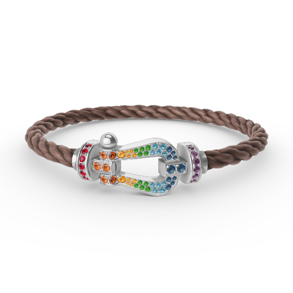 [Mystic]FORC LARGE HORSESHOE  COLORED DIAMOND BRACELET SILVER