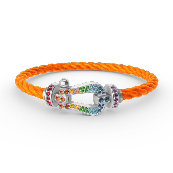 [Mystic]FORC LARGE HORSESHOE  COLORED DIAMOND BRACELET SILVER