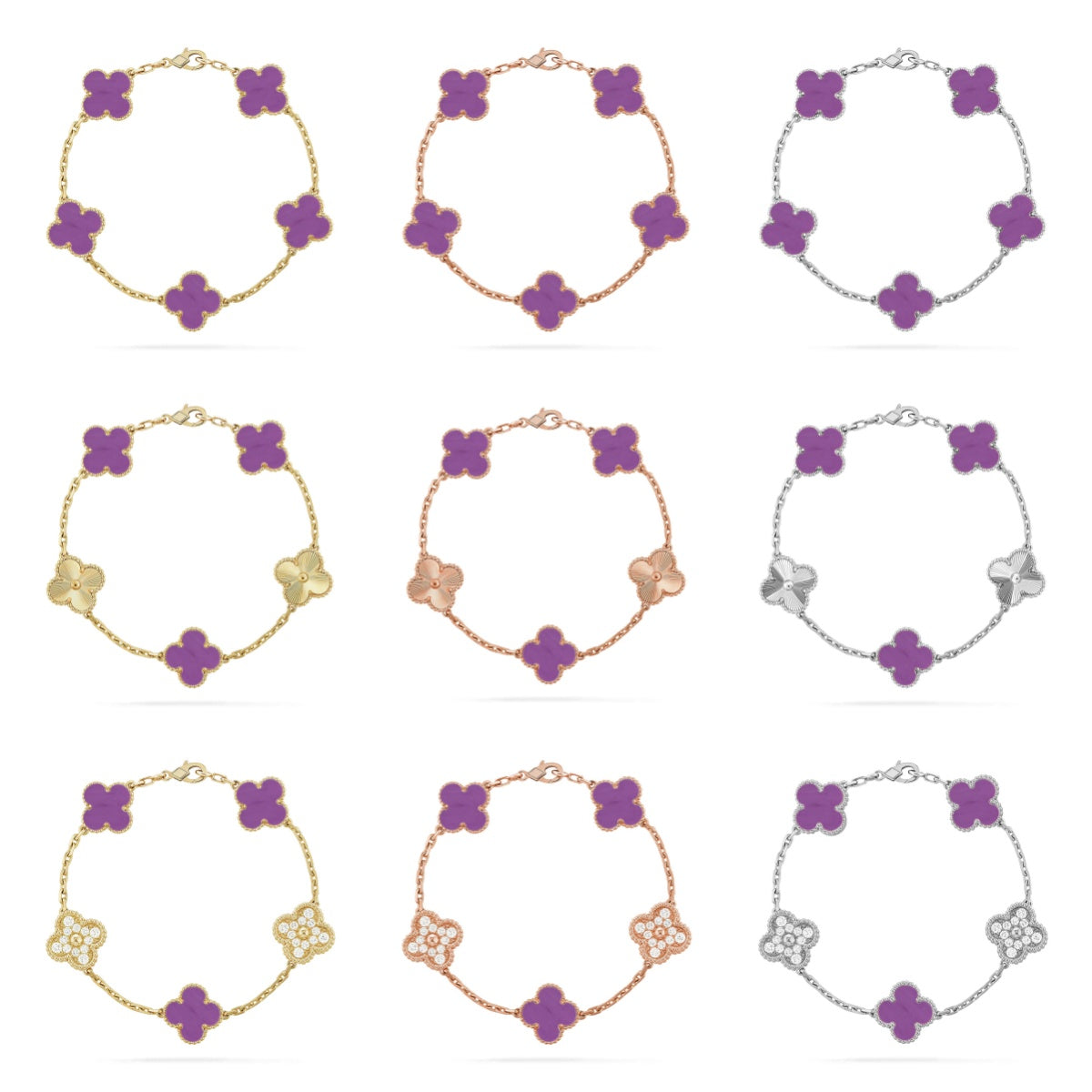 [Mystic] CLOVER 5 MOTIF VIOLET BRACELET COLLECTION
