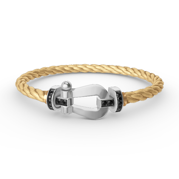 [Mystic]FORCE LARGE HORSESHOE BLACK DIAMOND BRACELET SILVER