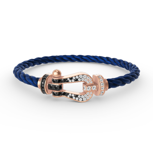 [Mystic]FORCE LARGE HORSESHOE BLACK WHITE DIAMOND BRACELET ROSE GOLD