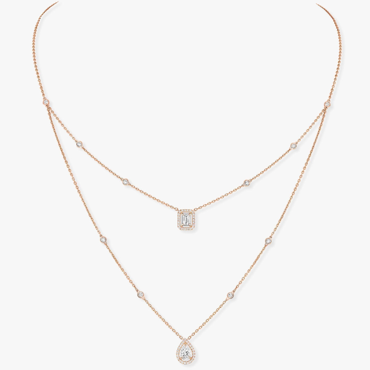 [Mysitc ] MY TWIN 2 ROW DIAMOND NECKLACE