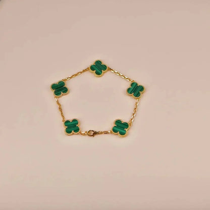 [Mystic] CLOVER 5 MOTIF MALACHITE BRACELET COLLECTION