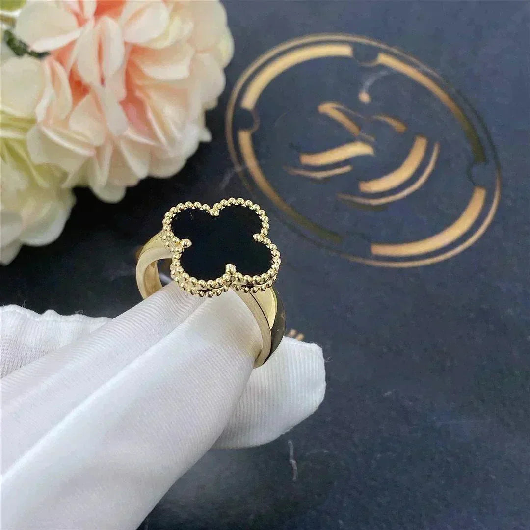[Mystic]CLOVER ONYX RING